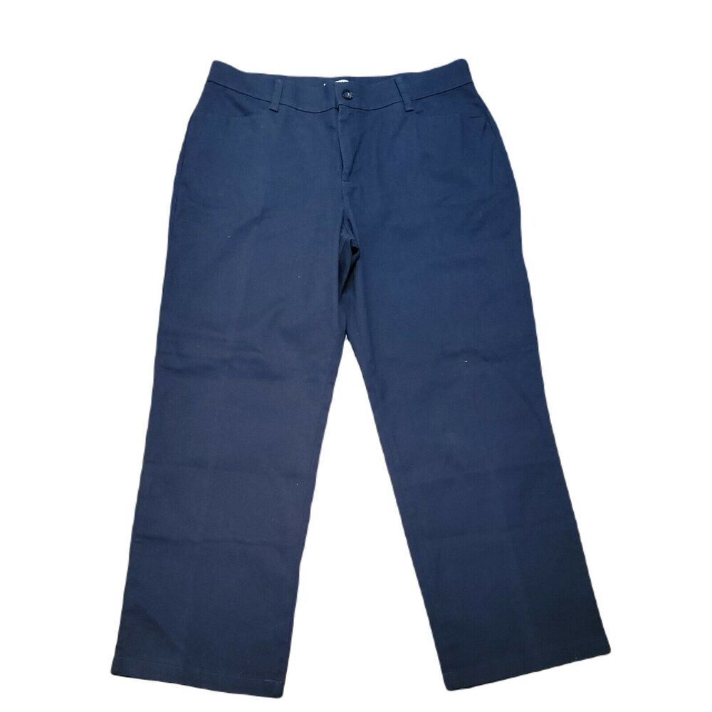 Lee Straight Leg Casual Pants ~ Sz 16S ~ Blue ~High Rise ~ 29.5" Inseam ~Relaxed